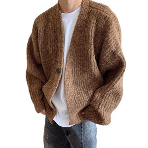 Cardigan in Seta a Maniche Lunghe Tonal con Collo a O, Spessore Standard, Traspirante, da Uomo, Trendy, per Autunno - Product Image 5