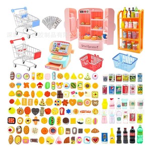 Mini chariot de courses en plastique, ensemble de 138 pièces, jouets d'épicerie pour enfants de 4 à 6 ans - Product Image 2