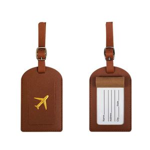 New Fashionable PU Leather Airline Boarding Luggage Tags & <b>Suitcase</b> Tag Portable 7*11CM - Product Image 6