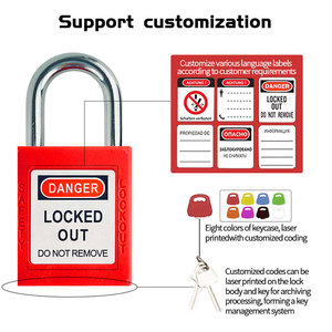 <span class=keywords><strong>Cadenas</strong></span> de sécurité industriel à clé en acier et nylon personnalisé de 38 mm (plusieurs couleurs au choix) pour l'entretien électrique - Product Image 2