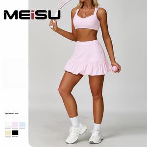 定制批发泡菜衣服网球裙实心无袖露背瑜伽锻炼高尔夫活动裙 - Product Image 6