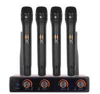 Système de microphone sans fil UHF Aidi Audio, micro-cravate et micro-casque, 1 à 4 canaux, professionnel pour conférences et scènes