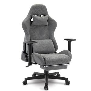 Colombia mejor negro Faux Suede 3D masaje hogar Oficina escritorio sillas carreras reclinable Gaming <span class=keywords><strong>Silla</strong></span> Para <span class=keywords><strong>Gamer</strong></span> Con Reposapies - Product Image 5