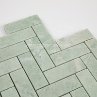 Carrelage mosaïque vintage en marbre vert menthe, 2 ", mosaïque en marbre hexagonal pour décoration intérieure, mur de sol