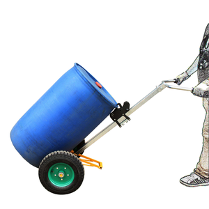 CE手動ドラムトロリー450kgスチールプラスチックオイルドラム空気圧ホイール材料ハンドリング装置 - Product Image 3