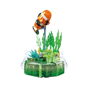 Caja de Música con Luz, Serie de Animales y Plantas Coloridas, Bloques de Construcción de Plástico Creativos, Juego de Construcción, Juguete DIY OEM - Product Image 2