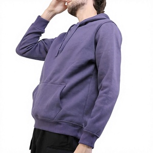 เสื้อฮู้ดผู้ชายสีม่วง ทรงปกติ ผ้าฝ้ายถัก สวมใส่สบาย มีกระเป๋าหน้า เหมาะสำหรับใส่ในฤดูใบไม้ร่วง - Product Image 3