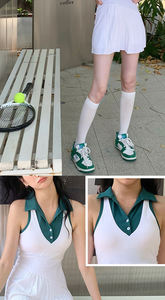 Gaun tenis wanita, pakaian set kebugaran Gym rok tenis ringan dan elastis 2023 - Product Image 4