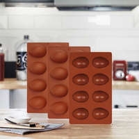 Moule à œufs en silicone antiadhésif à 8 cavités, résistant à la chaleur, pour Pâques, outils de pâtisserie, décoration de gâteaux, chocolat, bonbons
