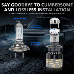 Ampoule de projecteur LED H4 H7 H11 9005 9006 Mini A81 PRO LED 150W 20000LM, ampoule de phare LED avec lentille de projecteur Mini Bi LED - Product Image 5
