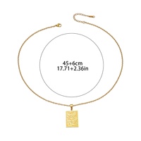Collar con Colgante de Joyería de Moda de Acero Inoxidable Chapado en Oro con Ayat Al-Kursi, Religioso, Musulmán, Islámico, Árabe, para Ramadán, Eid, Mujeres y Hombres