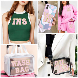 Parches de ropa con MOQ bajo, parches bordados con letras del alfabeto, parches de chenilla con purpurina, parches personalizados bordados - Product Image 4