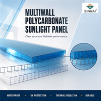 Plaque de polycarbonate alvéolaire multicouche 4 parois haute transparence 4x8 pour toiture de serre