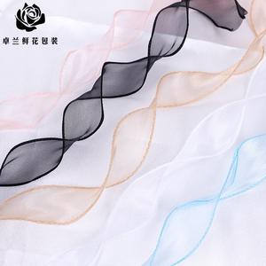 Ruban en fil de paillettes uni de 4 cm, en stock, pour bouquets, boîtes cadeaux, emballages de pâtisserie, décoration, nœuds et fleurs - Product Image 3