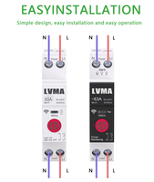 Interruptor de Circuito DIN de 1P 63A, Mini Interruptor Inteligente WiFi para el Hogar, Equipo Electrónico de Cobre y Plástico Industrial, Control por Aplicación, LVMA TUYA
