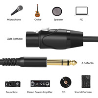 Câble audio XLR 6,35 mm mâle-mâle de haute qualité, cuivre sans oxygène, conception équilibrée, connecteurs plaqués or pour guitare et haut-parleur