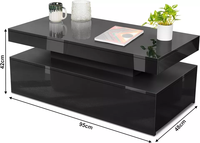 Table basse LED haute brillance avec rangement 2 tiroirs Meubles de salon modernes