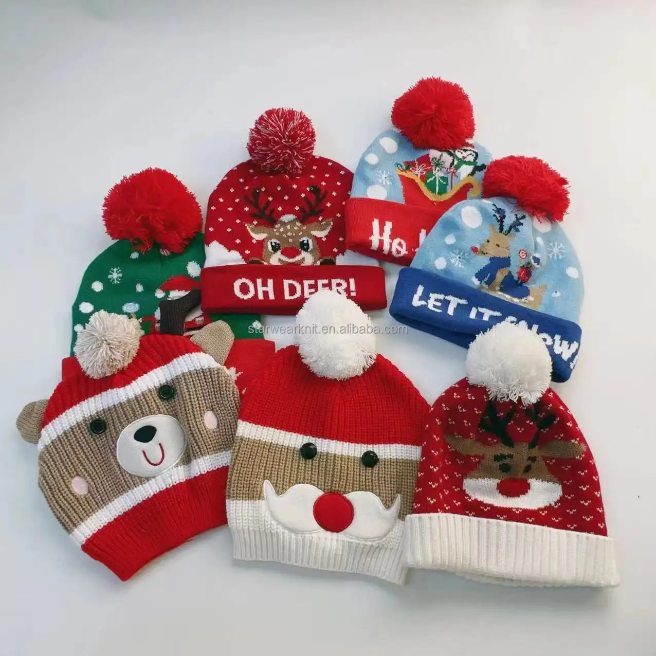 wools knitted beanie hats for children winter festival gift Christmas decorations China Hangzhou Manufactory