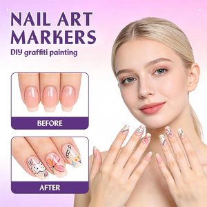 Wholesale Price Nail Art Marker 0.5mm Graffiti <b>Pen</b> 12 Colors Acrylic <b>Paint</b> Coloring <b>Pen</b> Drawing DIY Quick-drying Nail Oil <b>Pen</b> - Product Image 4