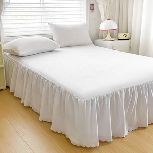 Juego de 3 Fundas de Cama de Estilo Nórdico, Económicas, de Poliéster Lavado, Color Amarillo Puro, con Volantes y Pliegues, Ecológicas - Product Image 2