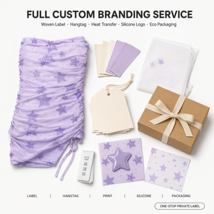 Abito Mini Bodycon Senza Spalline con Stampa <span class=keywords><strong>Grafica</strong></span> Lavanda e Laccetti, Produzione OEM ODM per Donna Stile Y2K - Product Image 5