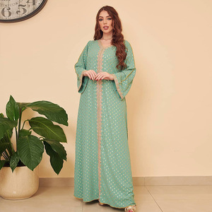 Yibaoli - Abaya Kaftan Dubái, Caftán Femenino Bordado con Estampado Dorado, Kaftán Marroquí al por Mayor - Product Image 3