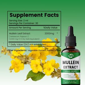 Suplementos Respiratorios de Venta Caliente OEM ODM, Gotas Líquidas de Extracto de Hoja de Gordolobo para la Salud Pulmonar - Product Image 2