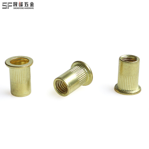 Rivets à sertir personnalisables M3-M12 en acier inoxydable, cuivre et laiton plaqué or, à tête plate moletée, type creux - Product Image 6