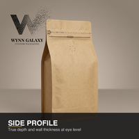 Sachet de café en papier kraft avec fermeture à lien métallique, pliable, réutilisable, pour petits torréfacteurs, emballage de grains, fabricant de fils métalliques