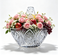 Panier à fruits en cristal taillé à la main avec 24% de PbO, vase de table élégant en verre soufflé à la main pour mariage, décoration de table à domicile, cadeau