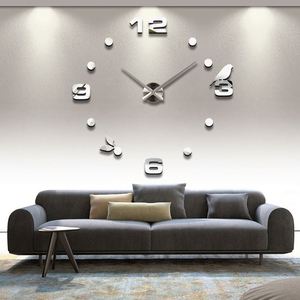 <b>Large</b> Wall Clock Quartz 3D DIY Big Watch Decorative Kitchen Clocks Acrylic Mirror <b>Sticker</b> Oversize Wall Clocks Home <b>Letter</b> Deco - Product Image 4
