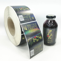 Autocollants en vinyle BOPP laser imperméables, étiquettes adhésives personnalisées pour bouteilles, pour en-cas, sandwichs, pizzas, qualité alimentaire, forme personnalisée