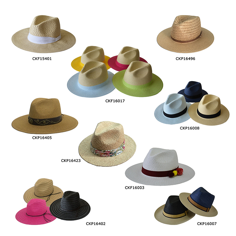 Black and White Plain Leather Fedora