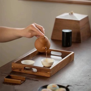 Walnut Wood Rectangular <b>Tea</b> <b>Tray</b> Solid Wood Serving <b>Tray</b> For Household Coffee Snack Elegant Design Handmade - Product Image 4