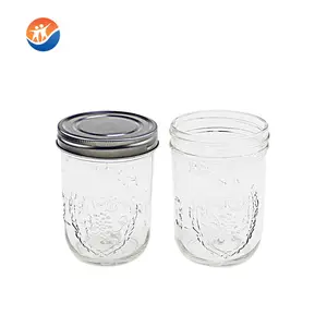 Nhà máy cung cấp nước ép trái cây uống Glass Ball Jar với kim loại vít nắp và rơm