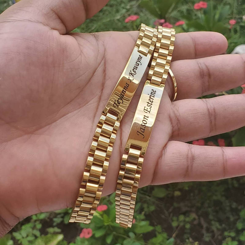 Engraved Nameplate Bangle Bracelet Personalized 925 Sterling