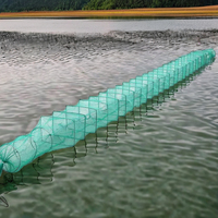 Cage de pêche multifilament longue vente directe du fabricant Dragon Bubu PE/Nylon piège à appâts pliable Double pot de crabe crevettes