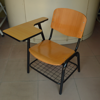 Venta caliente muebles escolares tradicionales aula sala de entrenamiento Estudio de madera Silla de escritorio tableta de escritura para niños