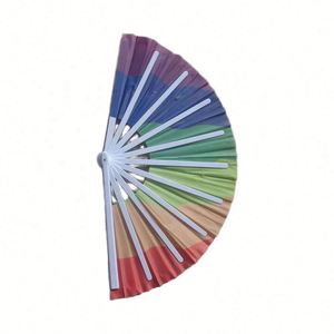 Éventail en plastique de 33 cm, motif arc-en-ciel, style folklorique, classique et traditionnel, idéal pour les fêtes d'Halloween, de Noël et les événements professionnels - Vente en gros - Product Image 6