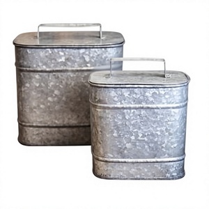 Modern Handmade Metal <b>Canisters</b> <b>Sets</b> Handle Lid for Kitchen Storage <b>SET</b>/2-Freshness Preservation Tea Biscuits Bean Sugar Coffee - Product Image 1