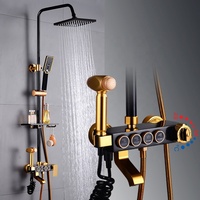 Ensemble de douche mural en laiton de luxe Application d'hôtel Robinet de pluie Robinet à jet doux Ensemble De Douche Robinetterie de salle de bain Kits