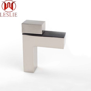 คลิปหนีบกระจก Leslie F-Type โครเมียมขัดเงา โลหะผสมสังกะสี แบบไม่ปรับได้ สำหรับตู้กระจก - Product Image 1