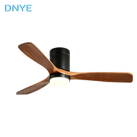 Ventilateur de plafond moderne avec lumière, style minimaliste, 52 pouces, pales en ABS noyer, moteur DC
