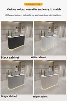 Comptoir d'accueil moderne et simple en bois courbé, style luxe léger, idéal pour les magasins de vêtements, les bureaux et les bars à domicile - Vente chaude