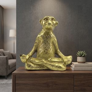 Golden Monkey Sculpture Figurine Contemporary Artistic Tabletop Decoration for Living Room Housewarming Gift home decor - Product Image 3