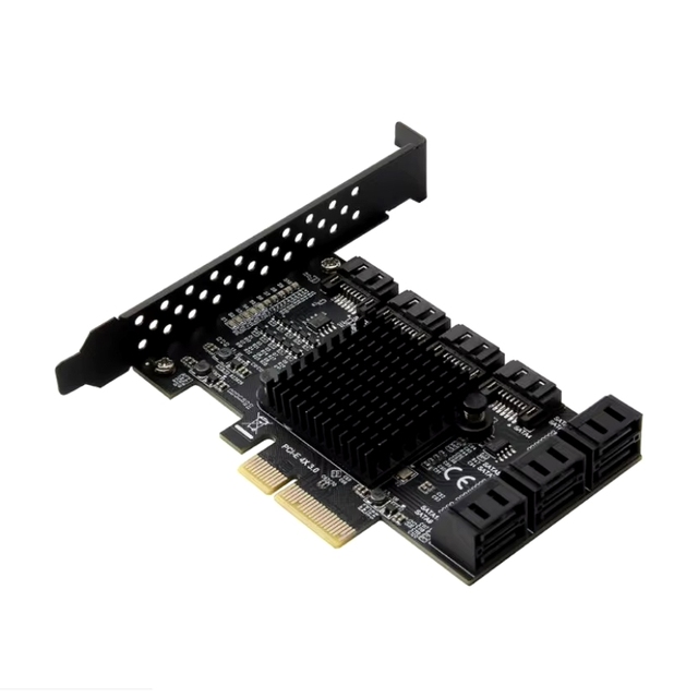 New Original PCI-E 3.0 to SATA 10-Port Controller Adapter Card DC 5~36V
