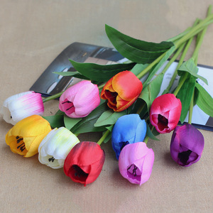 Fleur artificielle tulipe unique 48 cm en soie, décoration de mariage et de maison, fleur hautement réaliste - Product Image 1