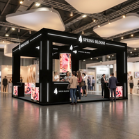 Stand d'exposition modulaire 3x6 en aluminium sur mesure avec impression SEG et éclairage LED pour comptoir de comptage des visiteurs