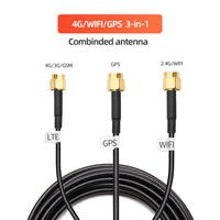 Antenne extérieure omnidirectionnelle 3-en-1 GPS/WiFi/4G LTE à polarisation verticale avec sortie de câble inférieure, étanche et fixation par vis