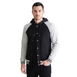 Chaqueta Varsity de Invierno Personalizada para Hombre, de Algodón y Forro Polar, Manga Raglán, Chaqueta de Béisbol con Servicio de Bordado Personalizado en la Parte Delantera - Product Image 1